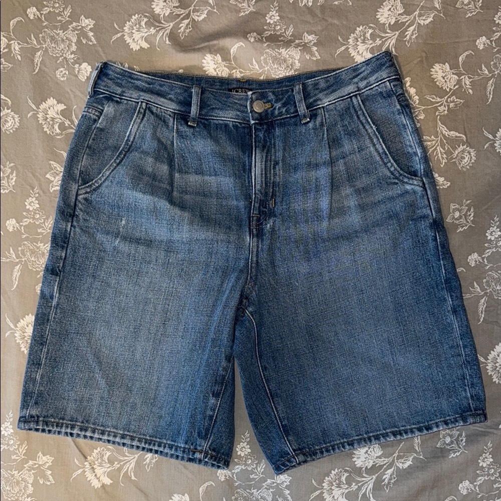 J Crew Mid-length Denim Short in Bluewash